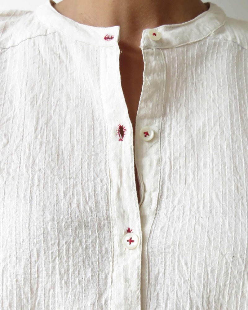 kantha stitch cotton shirt