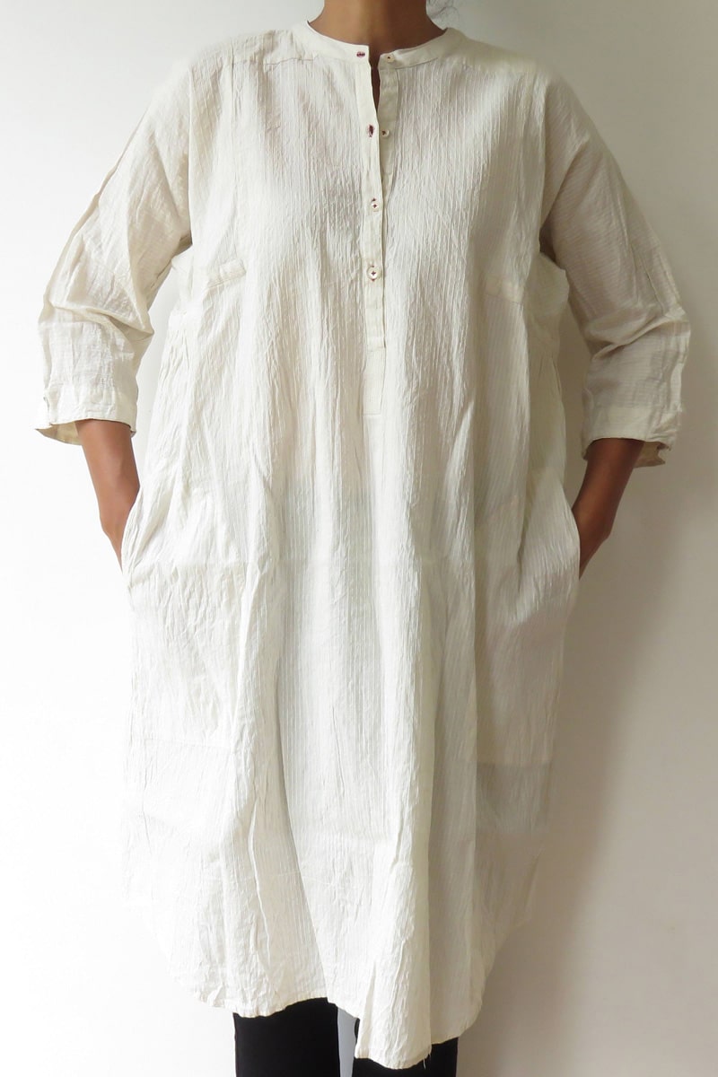 kantha stitch cotton shirt