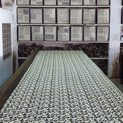 hand block printing fabric table cotton conscious