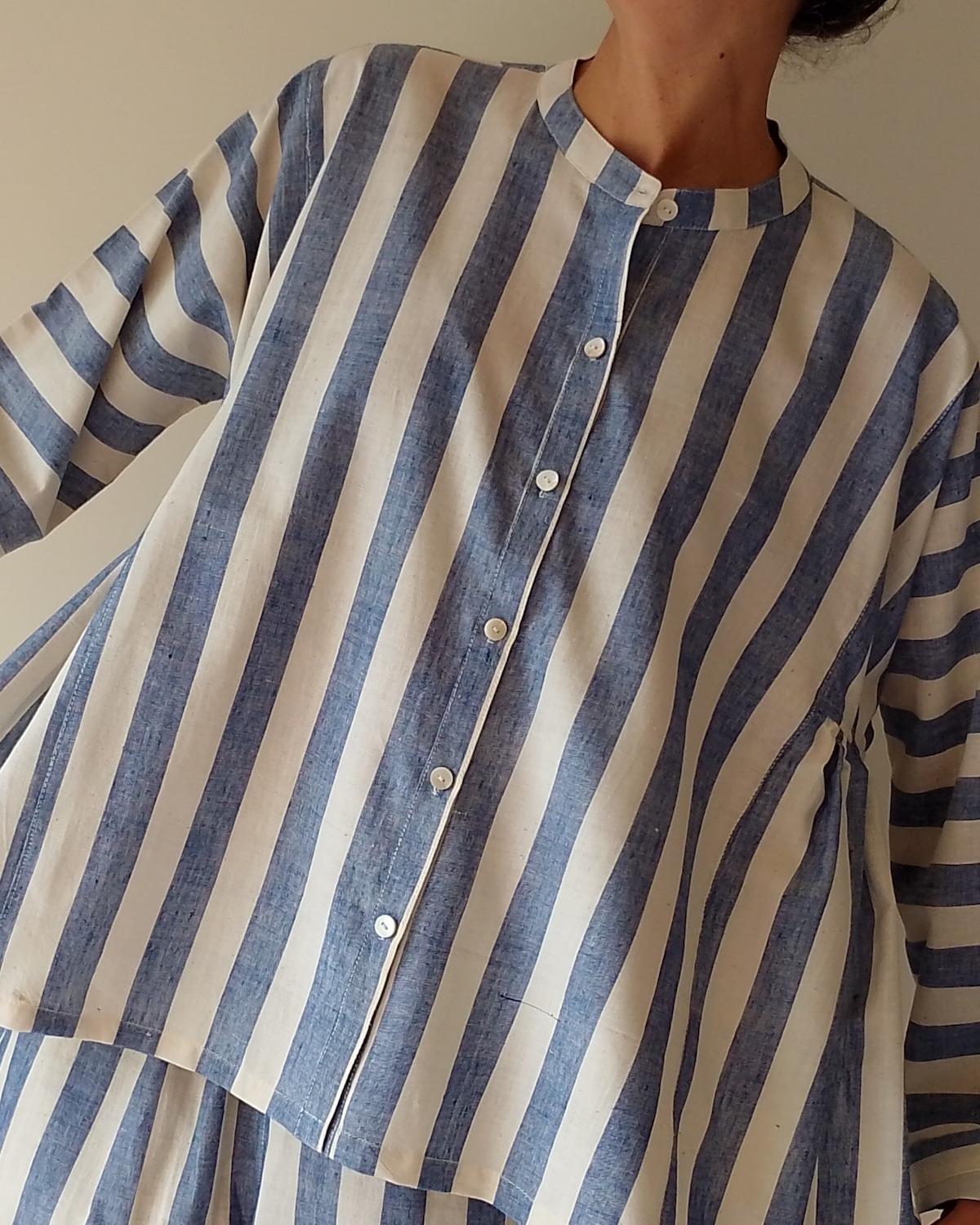 oversized cotton swing shirt stripe