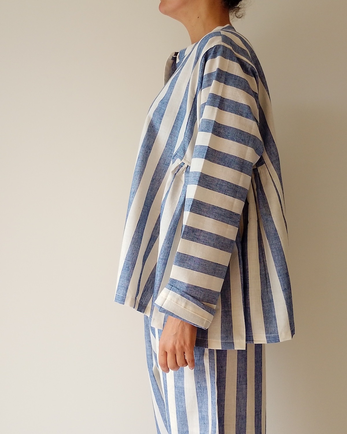 oversized cotton swing shirt stripe