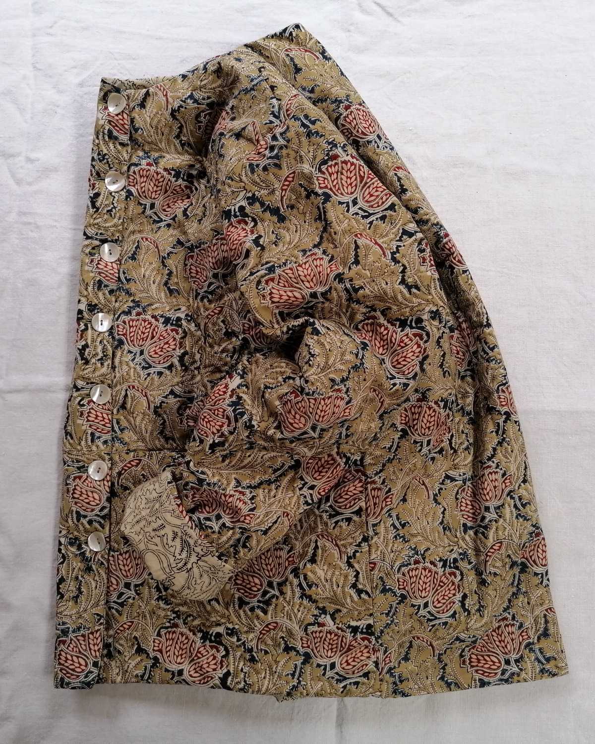 Organic Cotton Floral Block Print Quilted Jacket